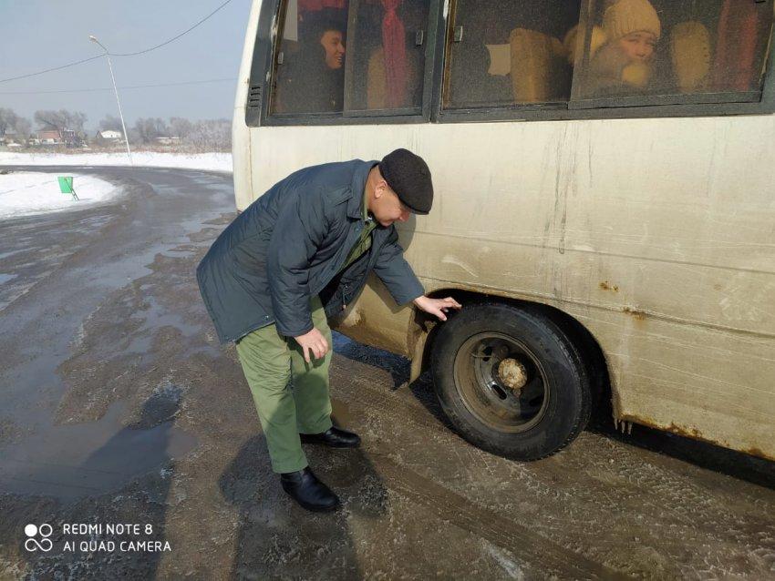 «Қауіпсіз мектеп автобусы» республикалық акциясы өткізілуде.